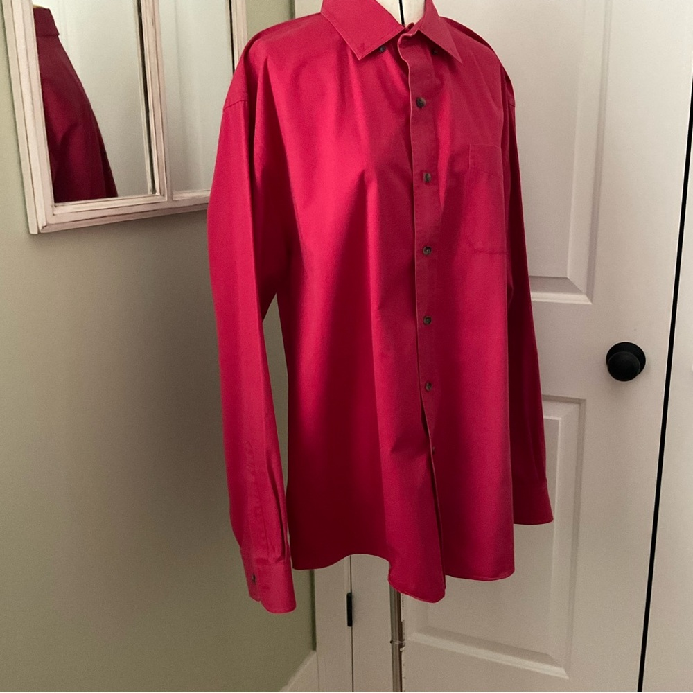 DENVER HAYS, RED DRESS SHIRT, SIZE: XL